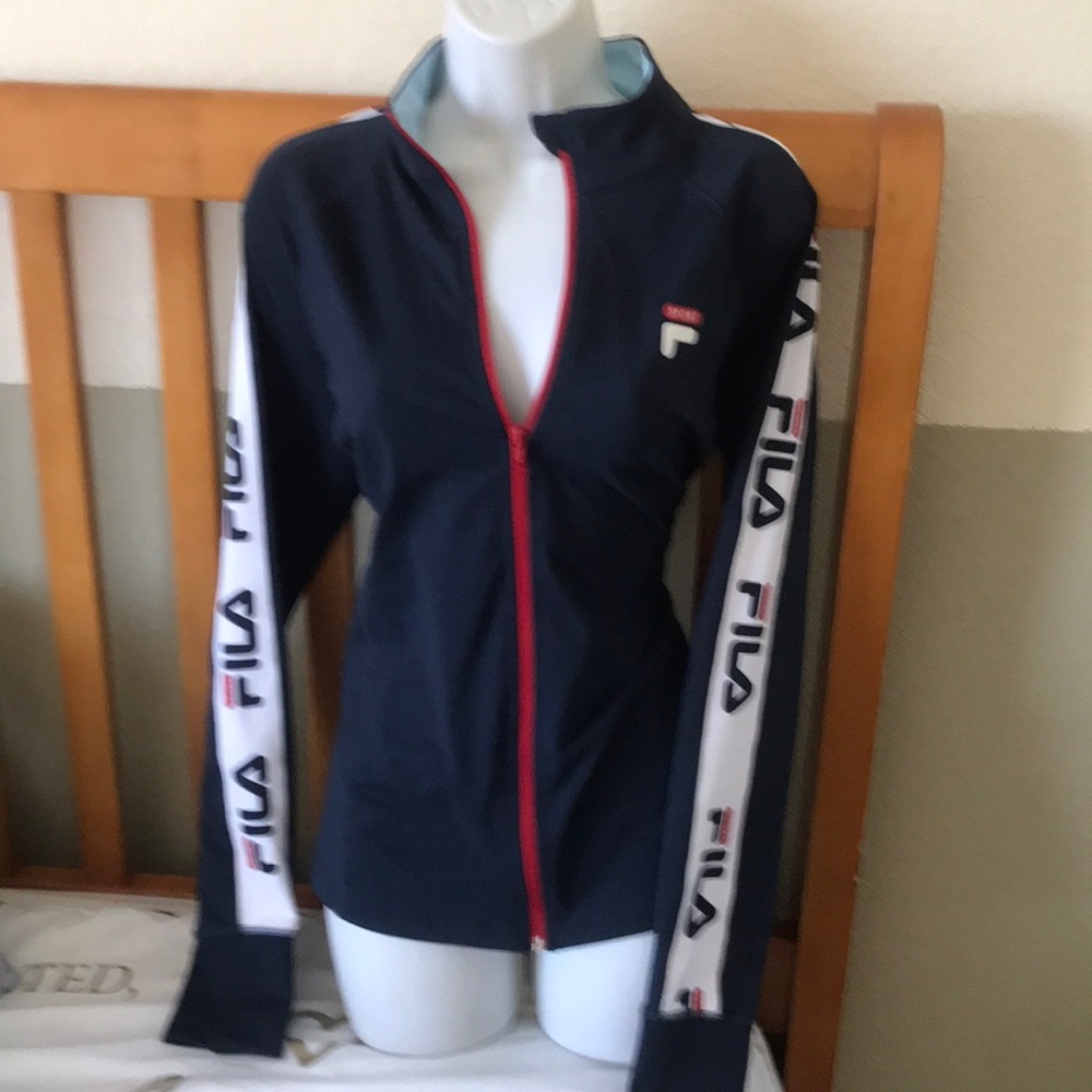 Fila Navy Blue and Red Cotton Jacket